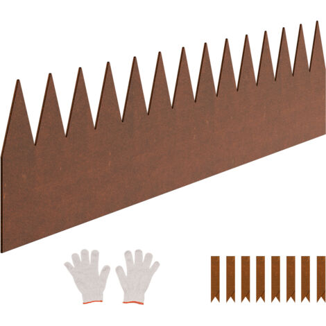Mophorn Bordatura in acciaio per paesaggio, 6 confezioni da 40 x 6 pollici, resistente alle intemperie e alla ruggine, pieghevole per giardino, resistente per prato, divisorio per aiuole e cortile
