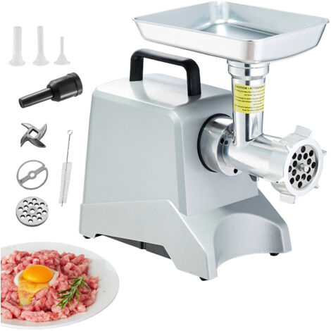 Mophorn Tritacarne elettrico - Capacità 5 Lb/Min, 575 W (800 W MAX). Un tritacarne industriale dotato di lama, piastra di macinazione, lama per insaccare salsicce e 3 tubi. Realizzato in alluminio