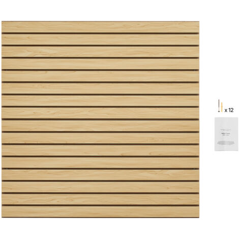 Mophorn Pannelli per pareti in doghe, 4 x 4 piedi MDF per garage, design modulare, pannello regolabile facile da installare con struttura di accoppiamento e taglio fai da te (1/5)