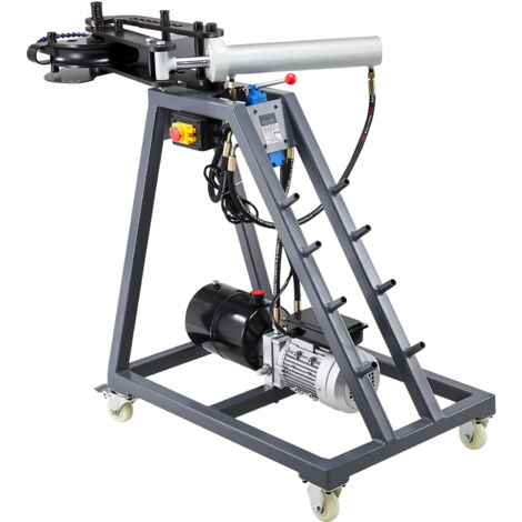Mophorn Electric Tube Bending Machine - Centrale elettrica da 750 W con cilindro idraulico da 6 litri, piegatubi mobile dotata di rotelle, ideale per tubi da 3/4 a 2 pollici