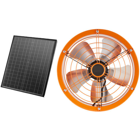 Mophorn 14" Ventilatore a timpano - Ventilatore solare per soffitta, termostato regolabile, 1300 CFM, raffredda fino a 1850 piedi quadrati, silenzioso per tetti, garage, negozi, nero.