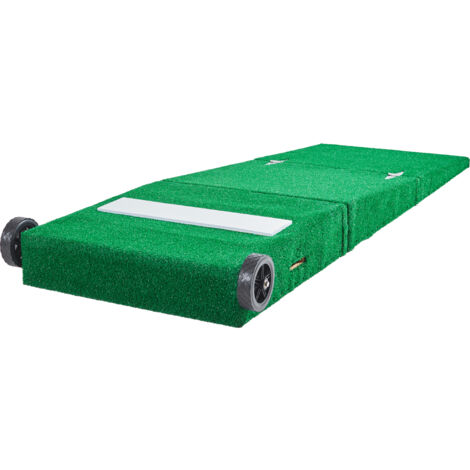 Mophorn Monte di Lancio Portatile per Baseball, 228,6 cm, Accessorio per Softball da Interno ed Esterno con Erba Sintetica Resistente, Gomma per Lancio e Maniglie per il Trasporto, Colore Verde (1/5)
