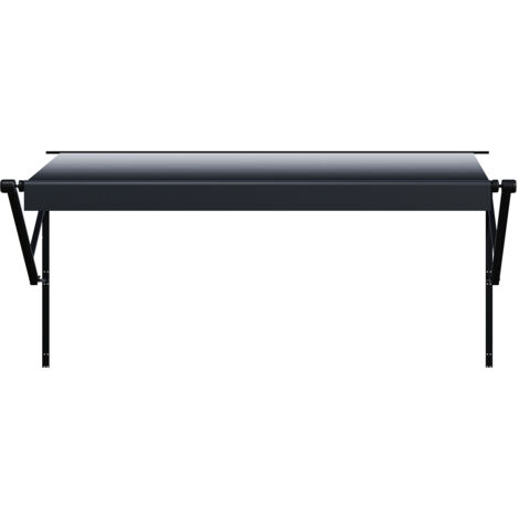 Mophorn Tenda da Sole di Ricambio Impermeabile in Vinile per Camper, Modello Retrattile con Struttura in Lega di Alluminio, Nero Sfumato, Elettrica 4572 mm per Camper DC12V