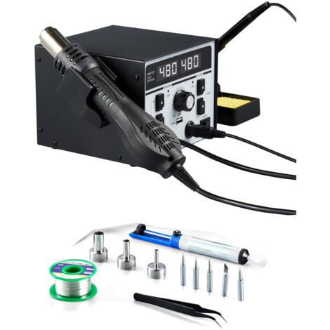 Stazione Saldatura 2 In 1 TLBZK - Pistola Aria Calda E Saldatore Con Display Digitale E Accessori - Foto 8