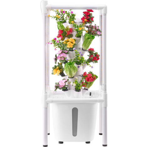Torre idroponica - Sistema di Coltivazione idroponica per Erbe, Frutta e Verdura da Interni - Torre aeroponica con Pompa idratante, Timer, Adattatore, Letto di Semina e vasi in ret