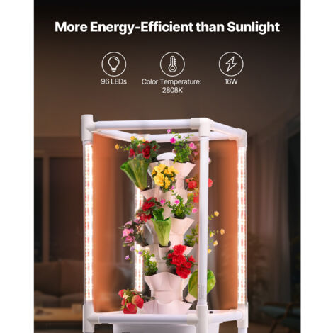 Torre Di Piantumazione Salvaspazio Con Vasi Impilabili, Nera - Foto 10