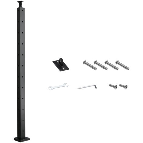 Mophorn Ringhiera per Recinzione da Balcone 1067x108x68 mm in Acciaio Inox con Fori a Forma L, Kit di Palo per Balaustrata da Giardino e Terrazza