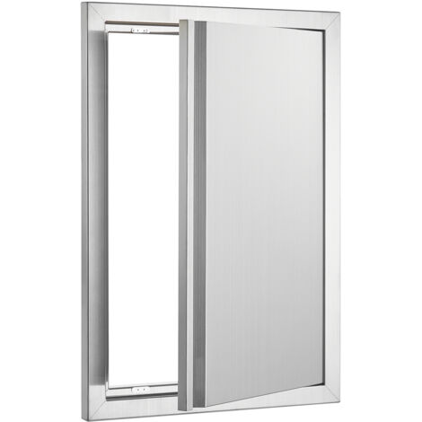 Mophorn Porta di accesso al barbecue, 432x610 mm Porta singola per cucina esterna. Design a filo in acciaio inox. Porta a parete verticale con maniglia incassata. Ideale per isola BBQ
