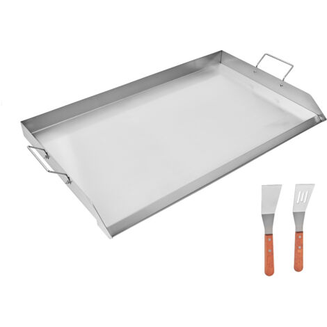 Mophorn Piastra in Acciaio Inox, Piastra Rettangolare Universale 910x525 mm, Piastra a Gas, Pentole Capienti per Fornelli Portatili Familiari con Manico, Ideale per Campeggio ed Eventi all'Aperto
