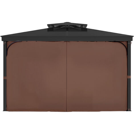 Tenda Impermeabile Per Esterno Con Occhielli In Acciaio, Oscurante E Termica, Per Gazebo E Balcone (254x274cm, Grigio Scuro)