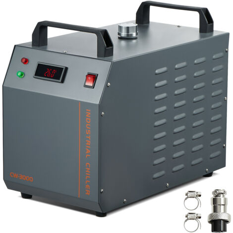 Mophorn Refrigeratore d'acqua industriale CW-3000, sistema di raffreddamento ad aria da 80 W, serbatoio dell'acqua da 12 litri, portata di 12 l/min, raffreddamento della macchina per incisione laser
