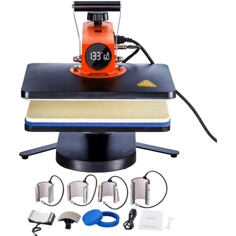 Mophorn Macchina per pressatura a caldo - 8 in 1, 12x15 pollici, rotazione a 360°, testata UL per progetti fai da te