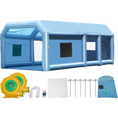 Mophorn Cabina di verniciatura gonfiabile - 26,2x14,8x9,8 piedi, soffianti 950 W + 750 W, per camion e altro