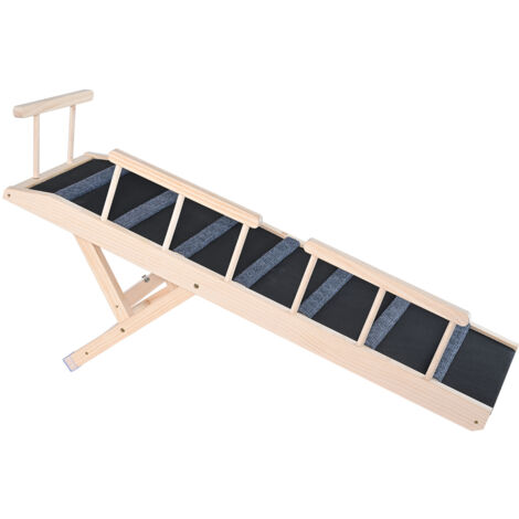 Mophorn Rampa pieghevole per cani, rampa per animali domestici in legno da 47,2", regolabile per cani di piccola e grande taglia, altezza regolabile da 13,8" a 27,6"