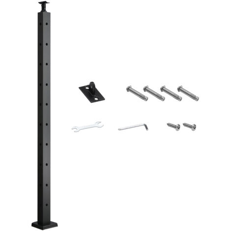 Mophorn Ringhiera per Recinzione da Balcone 914x108x68 mm in Acciaio Inox, Kit di Palo per Balaustrata da Giardino o Terrazza con Fori a Forma L