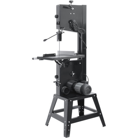 Mophorn Troncatrice a Nastro da Banco con Supporto, Segatrice per Lavorazione Legno, Velocità Regolabile 440-846 giri/min, Potenza 1100 W, Altezza di Taglio Massima 330 mm per Legno