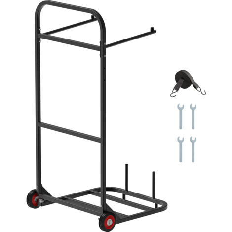 Mophorn Carrello Porta Sedie Pieghevole, Capacità 45 kg, Supporto Resistente per Appendere fino a 10 Sedie, Struttura in Metallo con Ruote in Gomma, Carrello Multifunzione per Sedie, Nero