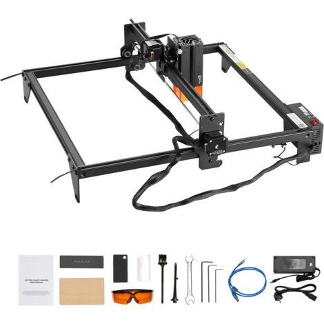 Mophorn Macchina per Incisione Laser, Potenza in Uscita 20 W, Area di Lavoro 35 x 40 cm, Velocità di Movimento 10000 mm/min, Punto Compresso con Protezione, Adatta per Legno e Metalli