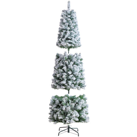 Albero Di Natale Galloway 210cm Preilluminato Con 4000 LED Bianco Caldo - 2140 Rami, Base In Metallo, Effetti Luce
