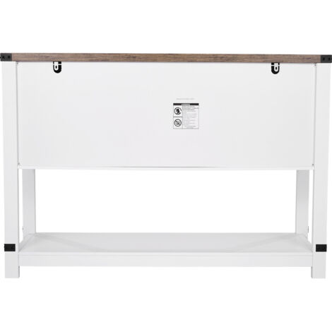 Mophorn Mobile Bar da Caffè 120 x 39,8 x 83 cm in Stile Rustico, 4 Ripiani, Tavolo da Caffè con Ante Scorrevoli, Postazione per Caffè, Credenza Rustica per Soggiorno, Ingresso
