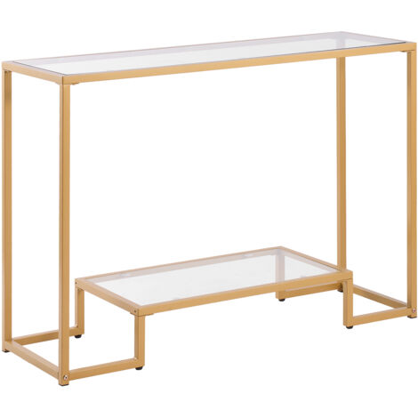 GIANTEX Tavolo Consolle 2 Livelli Con Cassetti E Ripiano - Stile Rustico Per Ingresso E Soggiorno (106x30x81,5 Cm) - 2