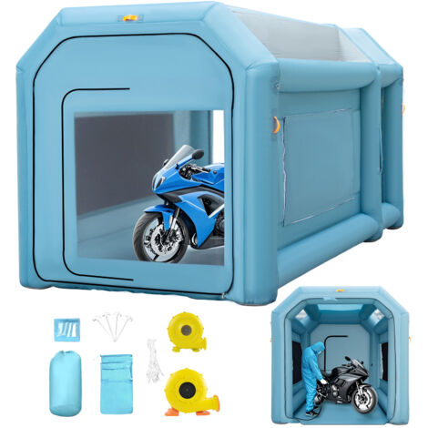Mophorn Cabina di verniciatura gonfiabile portatile 13 x 8 x 8 piedi, tenda di verniciatura per auto con sistema di filtraggio dellaria e 2 soffianti, postazione di verniciatura automatica (1/5)