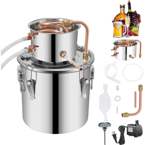 Mophorn Kit per distillazione Moonshine da 3,3 galloni, distillatore di whisky con pompa dell'acqua (1/5)