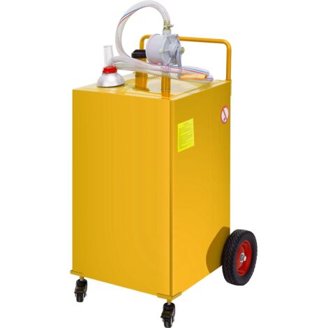 Mophorn Contenitore per carburante, 35 gal, serbatoio di stoccaggio del gas portatile su 4 ruote, pompa di trasferimento manuale, per auto,tosaerba,quad,barche e altro,contenitore per gasolio/benzina