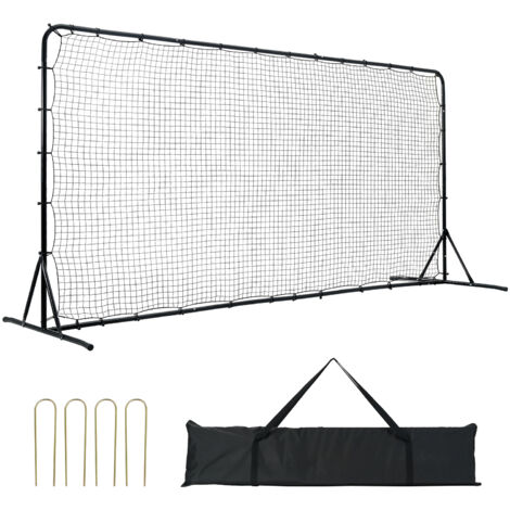 Mophorn Rete da rimbalzo per calcio, Attrezzatura per l'allenamento di calcio in ferro da 12x6 piedi, Regalo per l'allenamento di calcio sportivo con borsa portatile, per l'allenamento in giardino