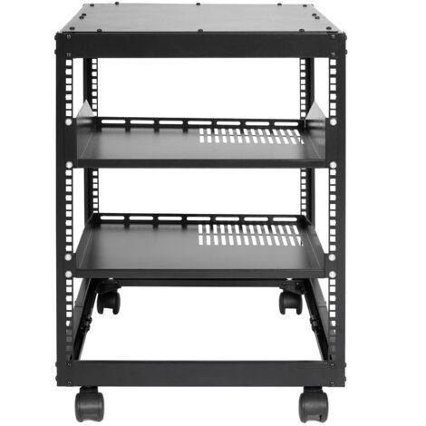 VEVOR Rack Aperto 12U Per Server – Profondità Regolabile 38-102 Cm, A Parete O Autoportante, Con Ruote E Accessori - 2