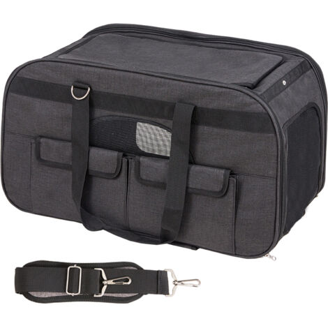 Mophorn Trasportino per Cani e Gatti, 650x360x370 mm Borsa per Animali Domestici con Ruote con Maniglia Telescopica e Tracolla, Cerniera Autobloccante, Capacita di Carico Massima 15,8 kg, Colore Nero