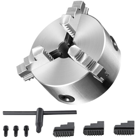 Mophorn Mandrino per tornio a 3 griffe, 6" autocentrante, gamma di serraggio 0,14-6,3 pollici, griffe reversibili per tornio, stampante 3D, fresatura e foratura