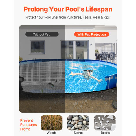VEVOR Rivestimento Per Piscina Ovale 22x12.3 Piedi: Vinile Resistente, Altezza Parete 52 Pollici, Stile Unibead, Con Toppe Di Riparazione - 5