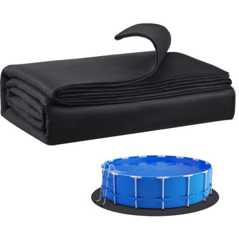 Mophorn Rivestimento Rotondo per Piscine Fuori Terra, Tappetino Extra Resistente, Realizzato in Tessuto Geotessile Durevole, Diametro 640 cm, Peso 180 g/m², Colore Nero (1/5)