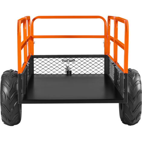 Mophorn Rimorchio da Giardino per ATV e UTV, Carrello Ribaltabile in Acciaio con Pannello Posteriore Rimovibile, Ideale per Trasporto e Tosaerba con Capacità Massima di 725 kg