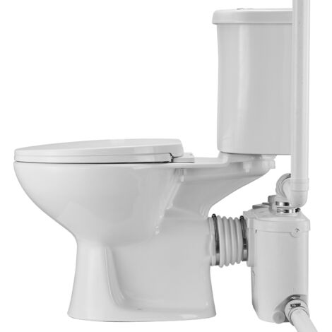 Mophorn Sistema di triturazione per WC con pompa da 500 W, scarico posteriore e flusso verso l'alto, ideale per seminterrati, smaltimento dell'acqua con doppio scarico, kit completo per WC