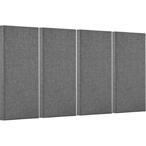 Mophorn Pannelli acustici 4 pezzi, pannelli fonoassorbenti in fibra di vetro da 2 pollici di spessore 23,6 x 11,8 pollici, pannelli murali fonoassorbenti autoadesivi, grigio