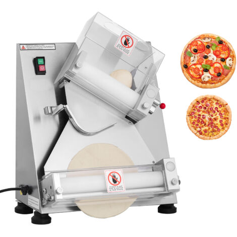 Mophorn Sfogliatrice per Pizza in Acciaio Inox, Pressa Automatica con Spessore Regolabile da 76,2-355,6 mm, Macchina Elettrica per Pasta Commerciale da 370 W, Capacità di 260 Pezzi all'Ora