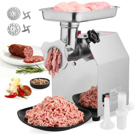 Mophorn Tritacarne elettrico con capacità di 2,49 kg/min, apparecchio da tavolo da 850 W in acciaio inox, con lama e piastra di macinazione,ideale per la produzione di salsicce e per l'uso commerciale