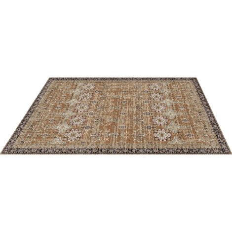 Mophorn Tappeto Grande per Salotto 2286 x 2896 mm Lavabile, Antiscivolo e Resistente, Ideale per Animali Domestici e Bambini, Perfetto per Camera da Letto, Soggiorno, Ingresso, Marrone Verde