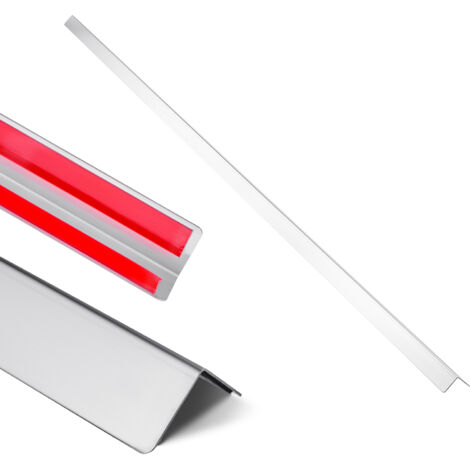 Mophorn Paraspigoli in Acciaio Inox 38 x 38 x 2436 mm, Set da 10 Pezzi, Profilo Angolare a 90° con Nastro Adesivo, Protezione Antiurto per Pareti di Casa e Ufficio