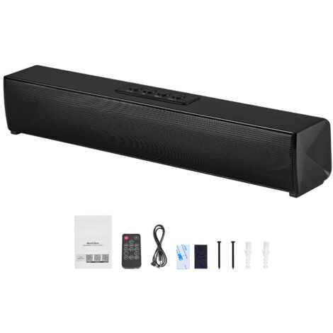 Mophorn Soundbar per Smart TV, 2.0 Canali, Altoparlanti Compatti da 450 mm per Proiettore, Connessione Bluetooth e AUX, Telecomando Incluso, Sistema Audio Surround da 80 W per PC e Home Theater