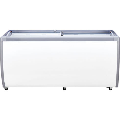Mophorn Vetrina per Gelato Commerciale 1800 x 715 x 880 mm Vetrina per Gelato per Ristorante 567 L, con 12 Grandi Contenitori, 2 Porte Scorrevoli in Vetro, Ruote di Bloccaggio, Bianco