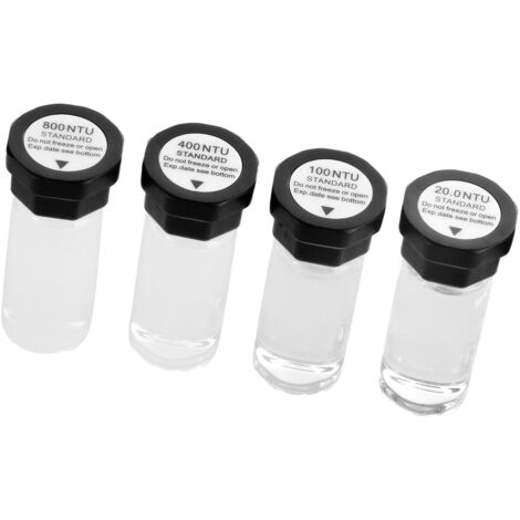 Mophorn Kit di Soluzione di Calibrazione per Torbidità 20/100/400/800 NTU, Set Standard di Torbidità con 4 Ricariche per Torbidimetro TN1000, Protezione Antiurto e Bottiglia Sigillata (1/5)