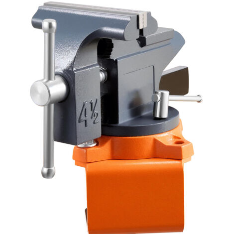 Mophorn Morsa da Banco Portatile con Base Girevole, Morsetto Rotante a Sgancio Rapido 114,3 mm, Realizzata in Ghisa, Ideale per Lavorazione di Legno e Metallo, Foratura, Segatura e Taglio di Condotti