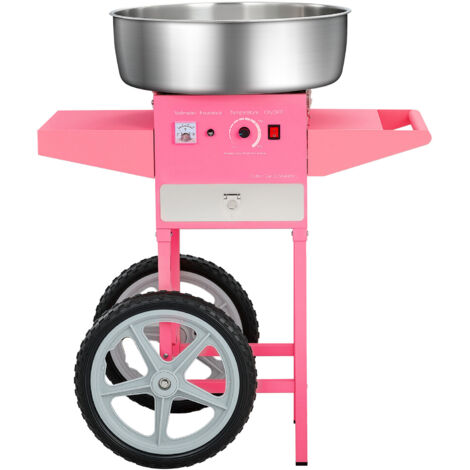Mophorn Macchina Elettrica per Zucchero Filato con Carrello, 1000 W, Ciotola in Acciaio Inox da 52 cm, Misurino per Zucchero e Cassetto, Ideale per Compleanni e Feste, Rosa
