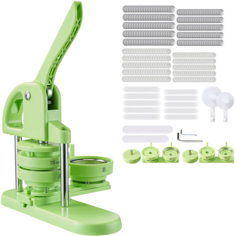 Mophorn Macchina per Spille, dispositivo manuale per creare badge con kit da 200 pezzi, compatibile con dimensioni 32/58 mm, dotata di impugnatura ergonomica, ideale per personalizzare spille, verde
