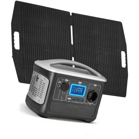 Mophorn Centrale elettrica portatile con pannello solare da 100 W, kit generatore solare 600 W con batteria LiFePO4 da 493 Wh e 7 porte di uscita, ideale per campeggio, viaggi e camper