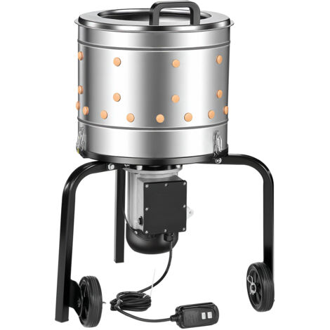 Mophorn  Macchina Spiumatrice Spennatrice per Polli Galline Anatre Tamburo da 400 mm 500 W 230 giri/min, Spiumatrice con 114 Dita Morbide Ruote di Trasporto, Spennatrice per 1-2 Pulcini