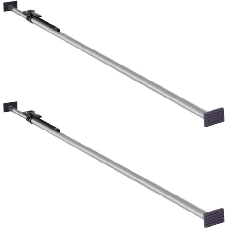 Mophorn Barra Fermacarico Regolabile da 2260 a 2641 mm con Pinze a Cricchetto, Stabilizzatore in Acciaio con Piedini Antiscivolo, Set di 2 Barre per Bloccaggio del Carico